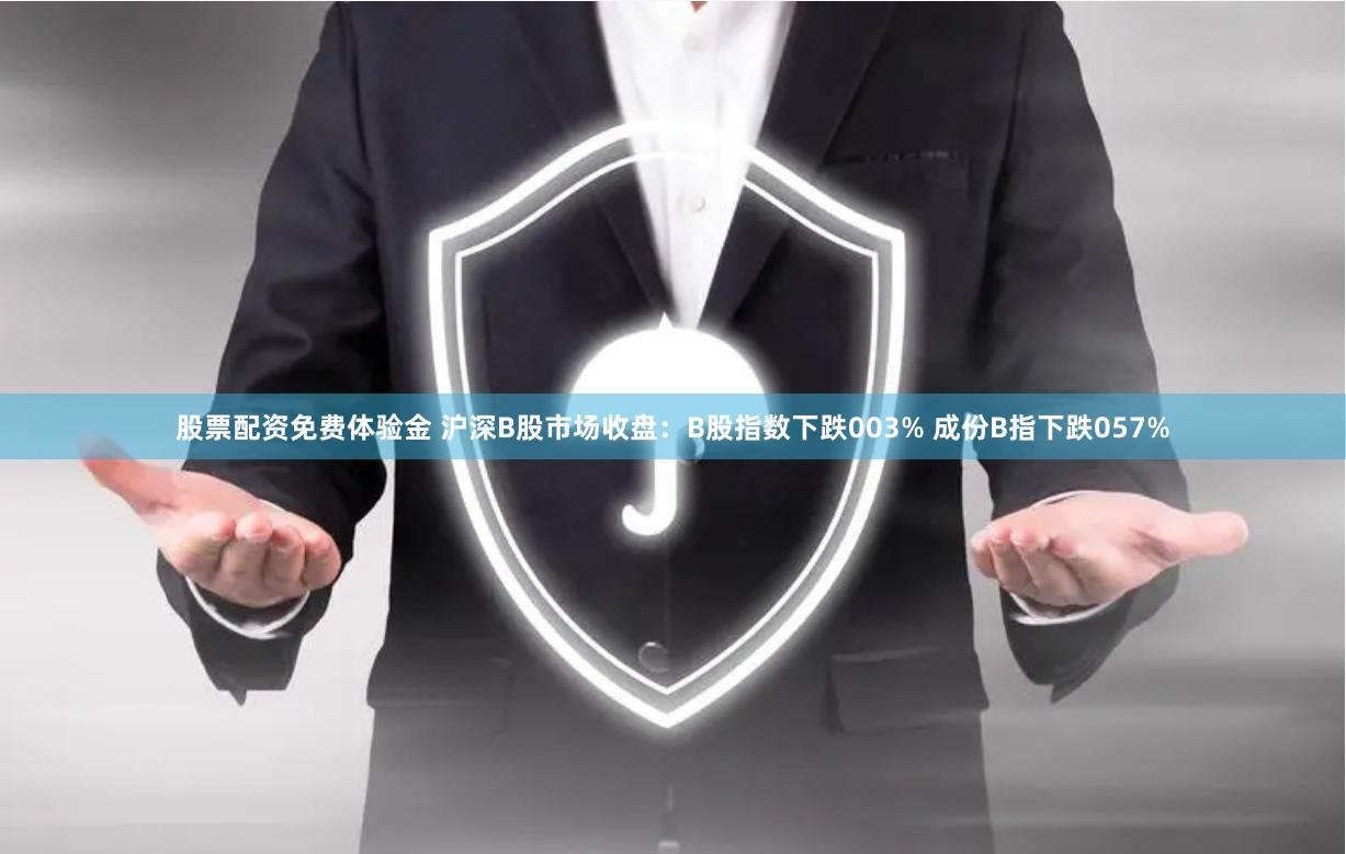 股票配资免费体验金 沪深B股市场收盘：B股指数下跌003% 成份B指下跌057%